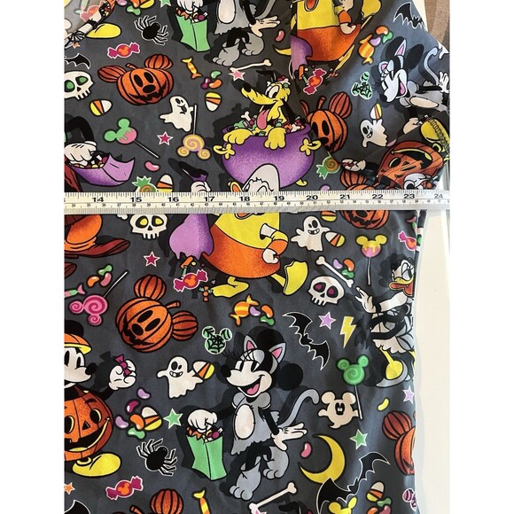 Disney Halloween Spooky Pumpkins Mickey & Minnie Squad Nurse Doctor Scrub Sz L - Picture 10 of 11